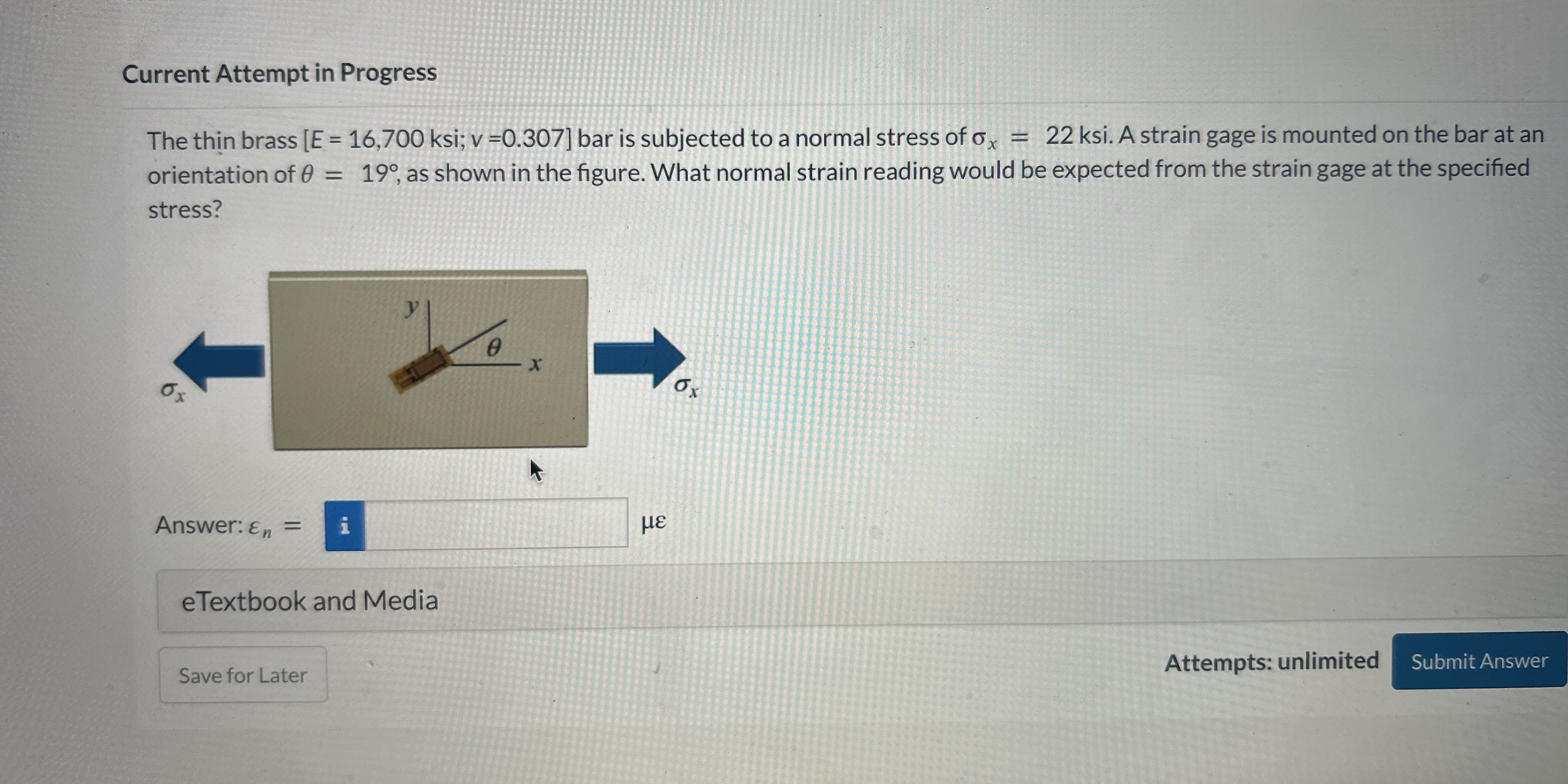 Current Attempt in Progress The thin brass E = 1