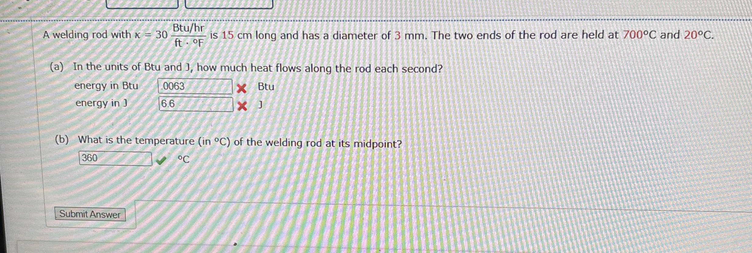 A welding rod with = 3 0 B t u h r f t * F is 1 5