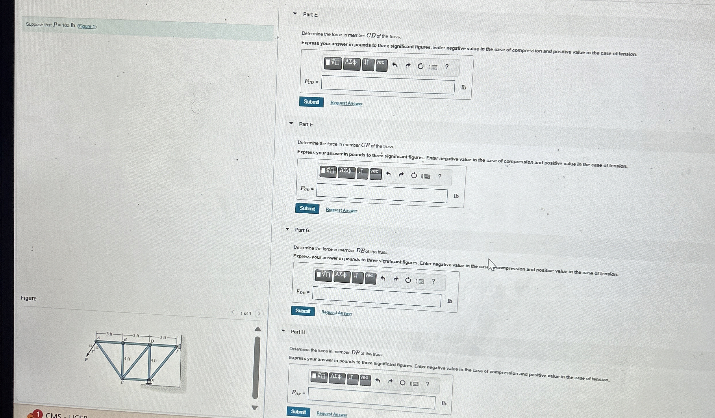 Suppose that P = 1 6 0 l b . ( Figure 1 ) Part A