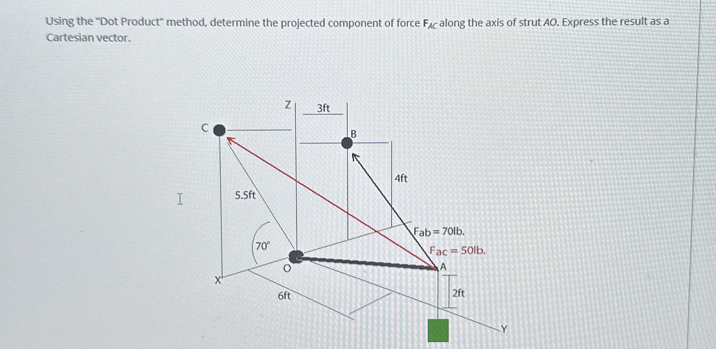 Using the "Dot Product" method, determine the