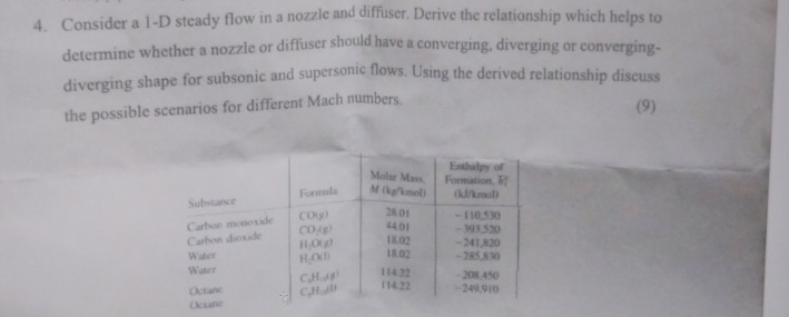 Consider a 1 - D steady flow in a nozzle and