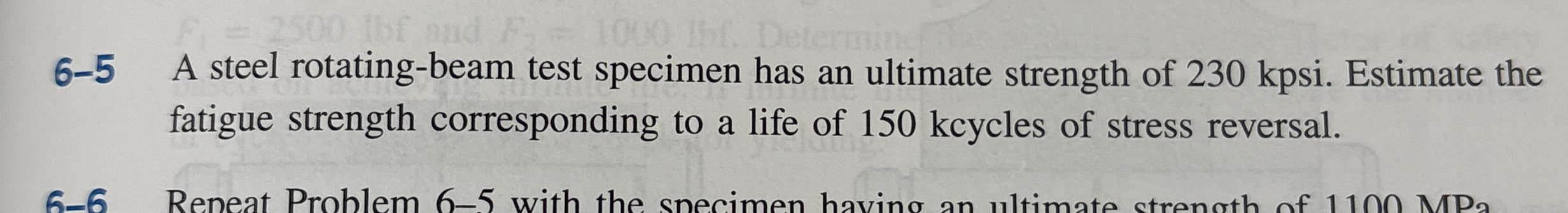 6 - 5 A steel rotating - beam test specimen has