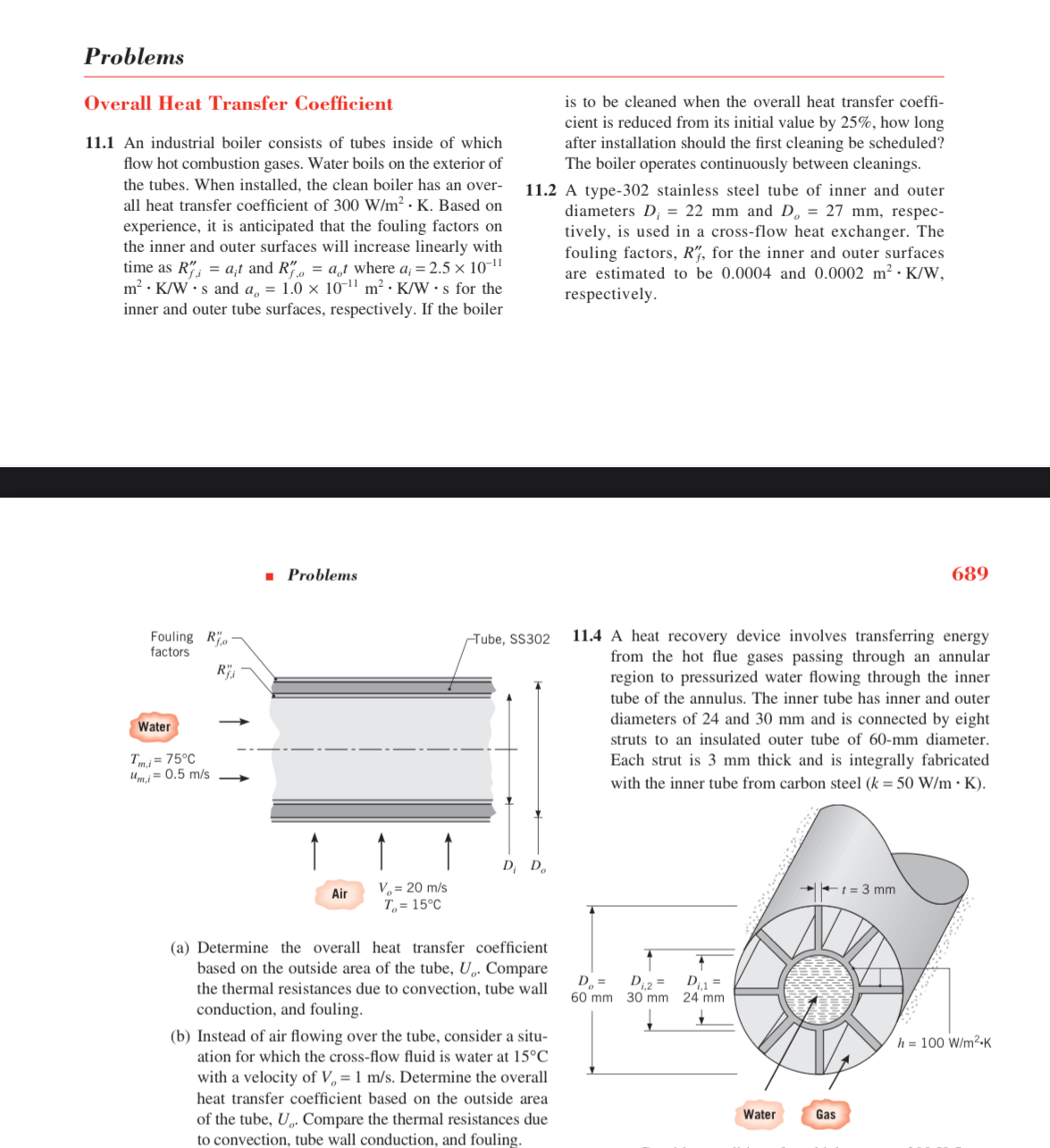 Problems Overall Heat Transfer Coefficient 1 1 .