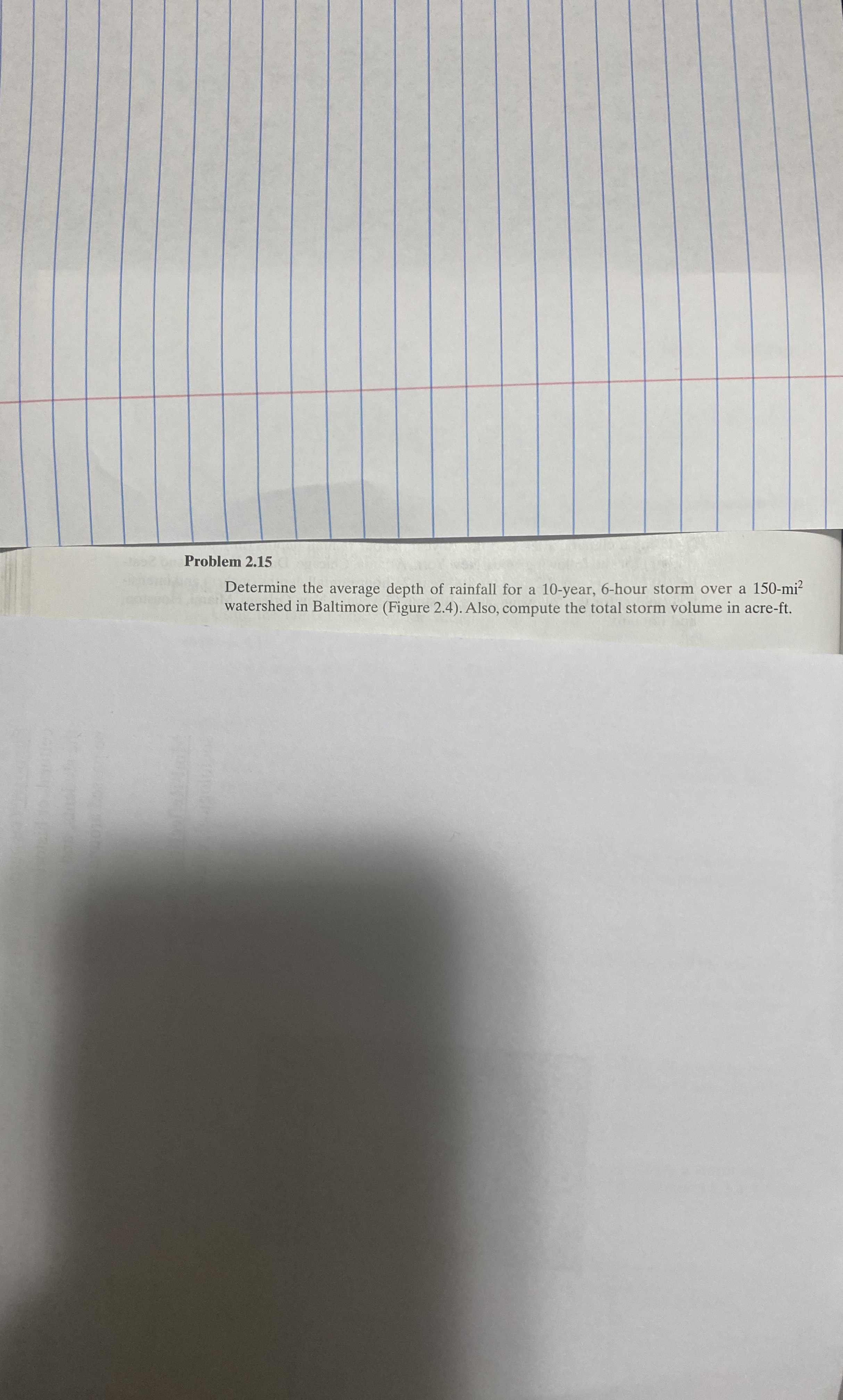 Problem 2 . 1 5 Determine the average depth of
