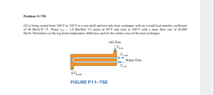 Problem 1 1 - 7 5 E Oil is being cooled from 1 8