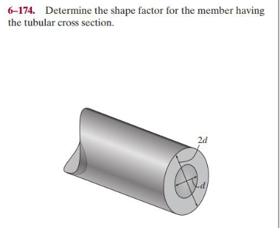 6 - 1 7 4 . Determine the shape factor for the