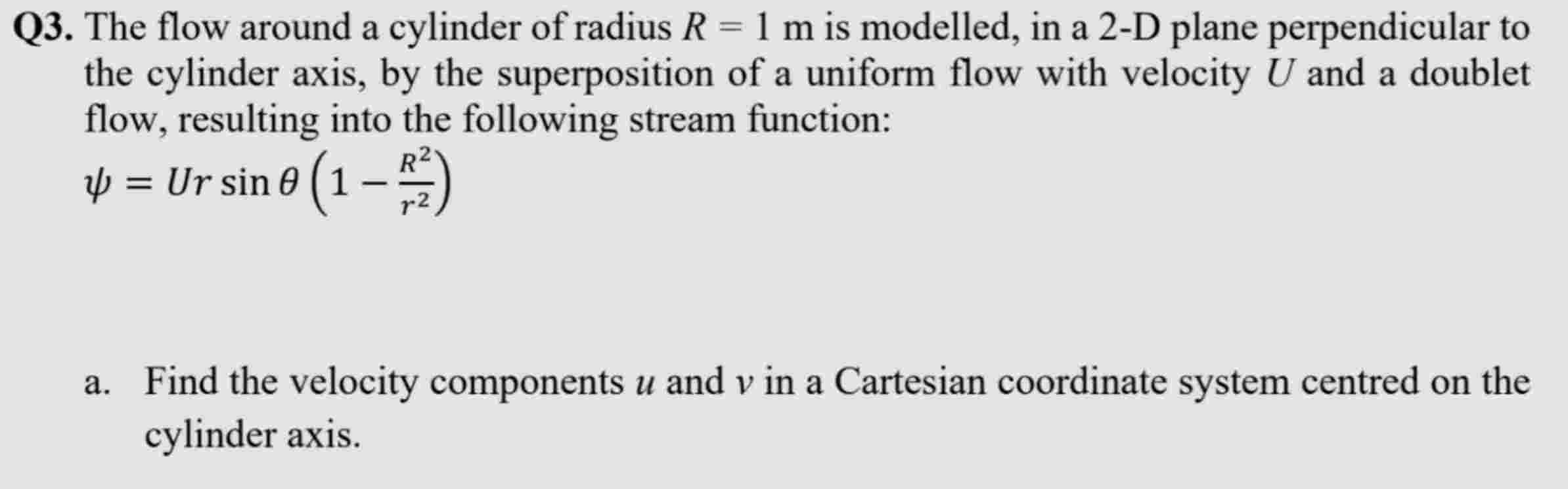 Find the velocity components u and v in a