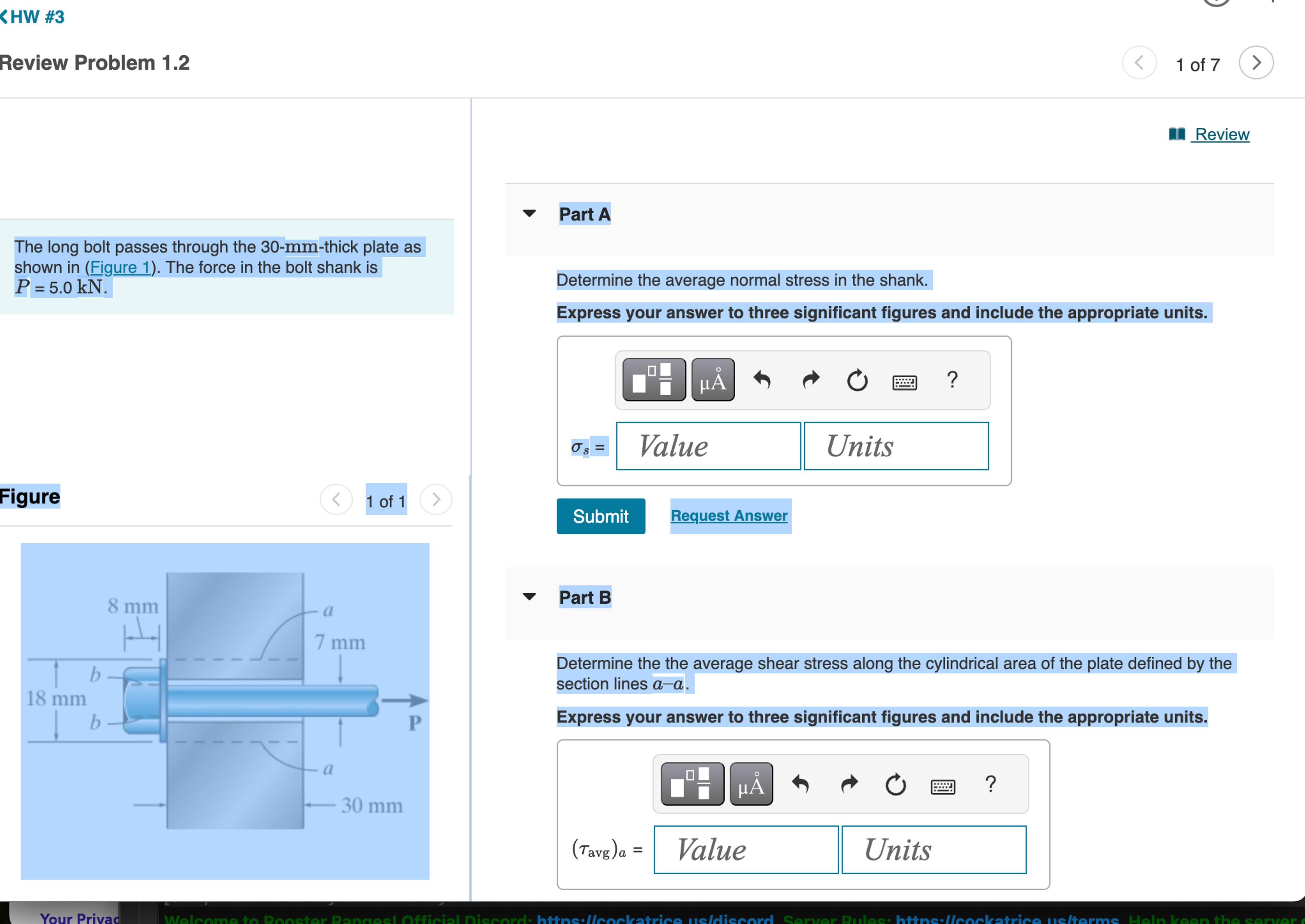 The long bolt passes through the 3 0 - mm - thick