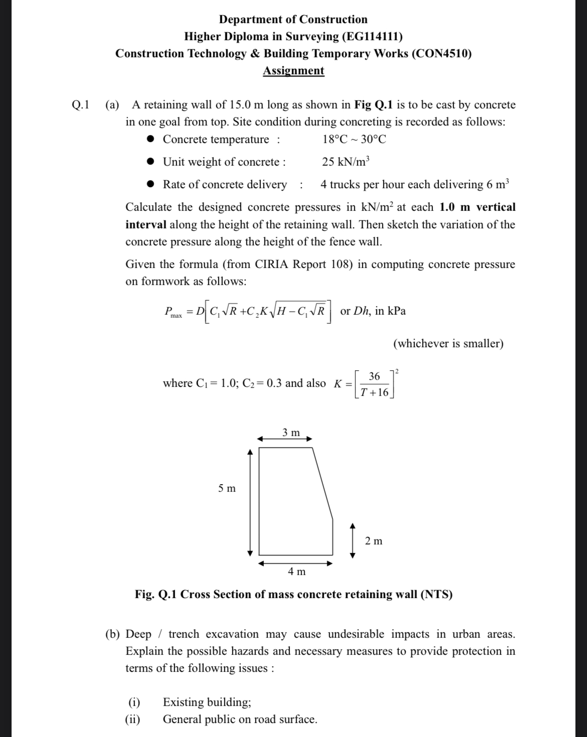 Department of Construction Higher Diploma in