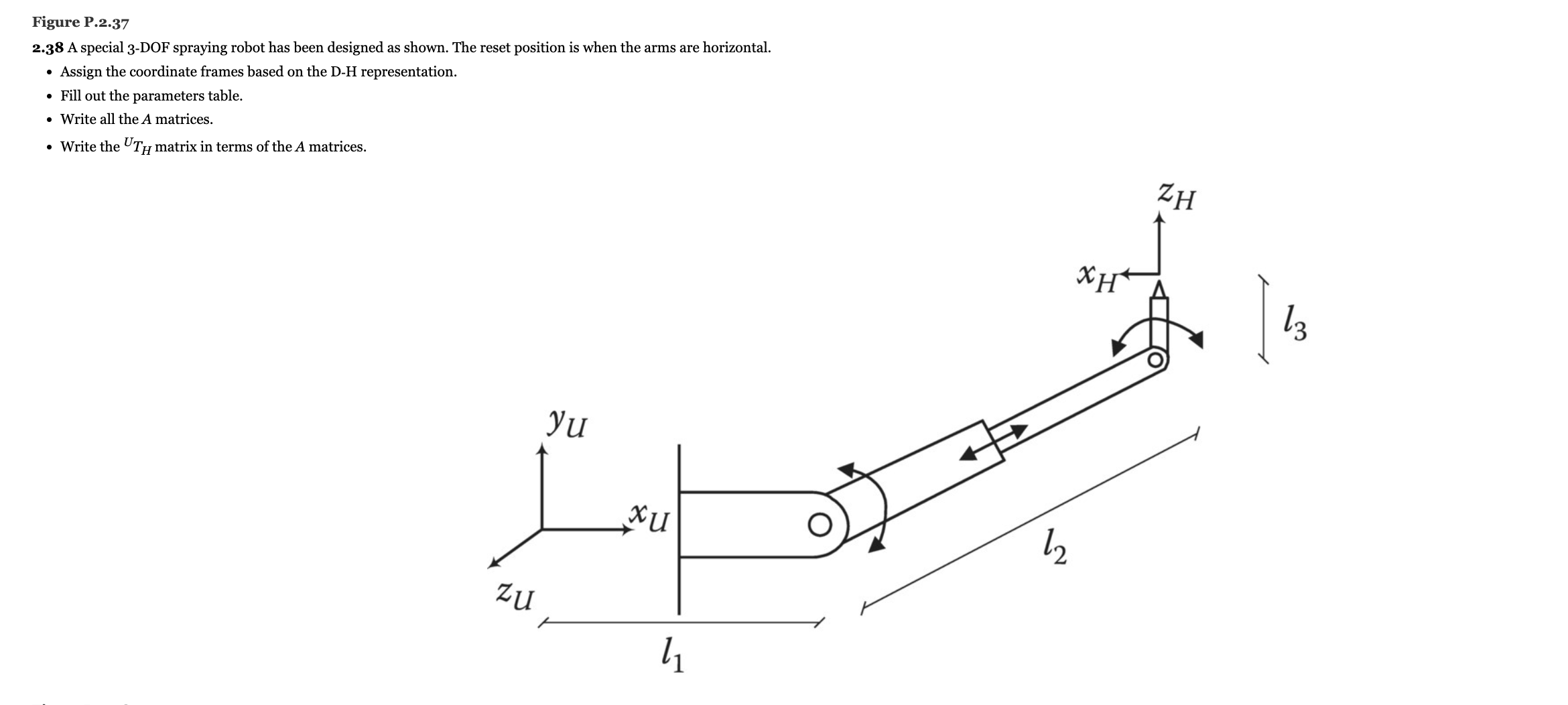 Figure P . 2 . 3 7 2 . 3 8 A special 3 - DOF