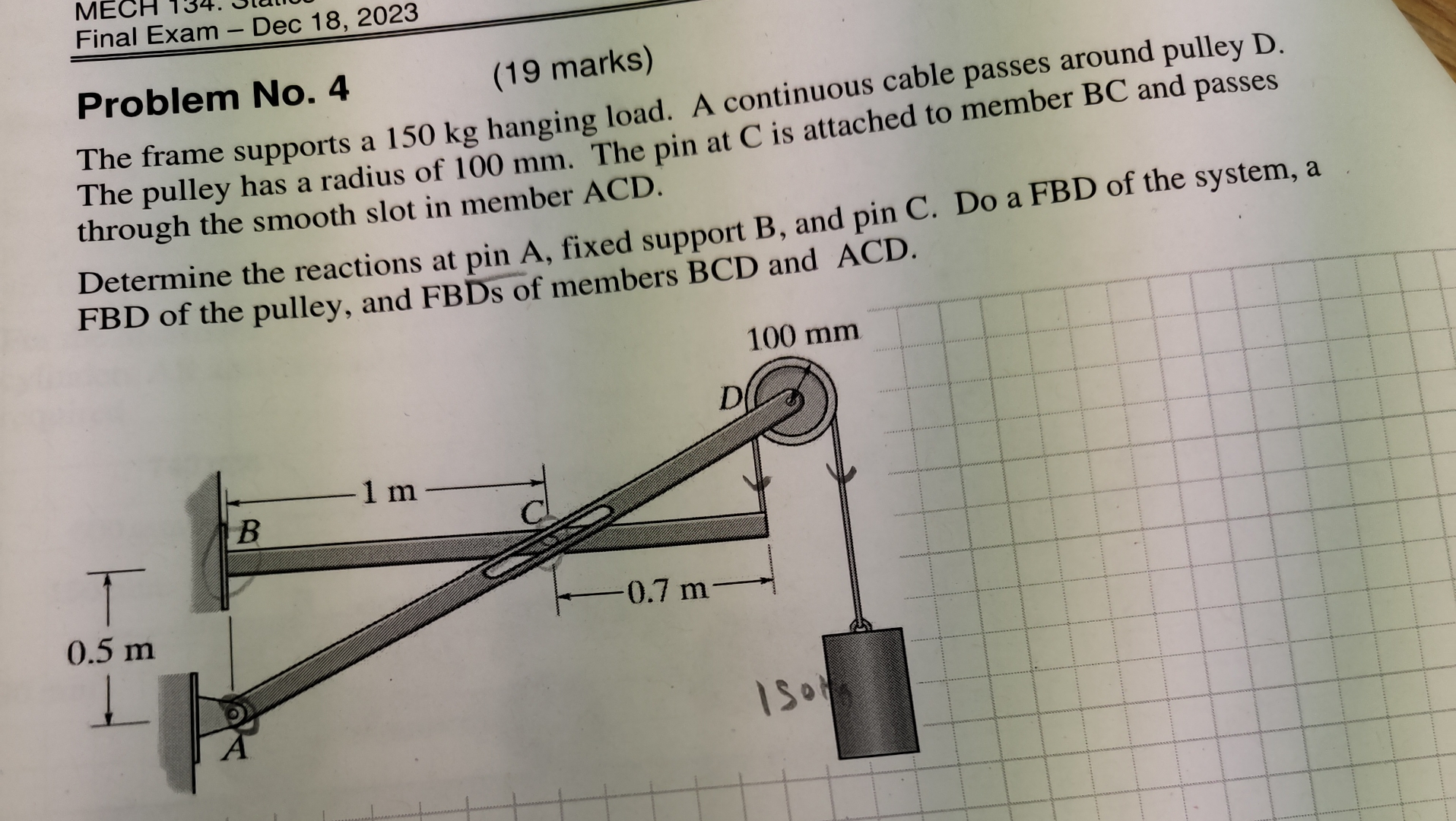 Final Exam - Dec 1 8 , 2 0 2 3 Problem No . 4 ( 1