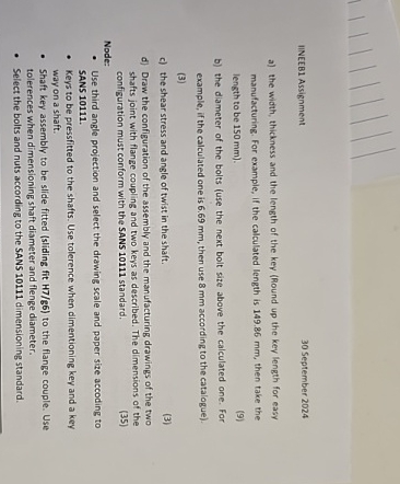 IINEEB 1 Assignment 3 0 September 2 0 2 4 a ) the