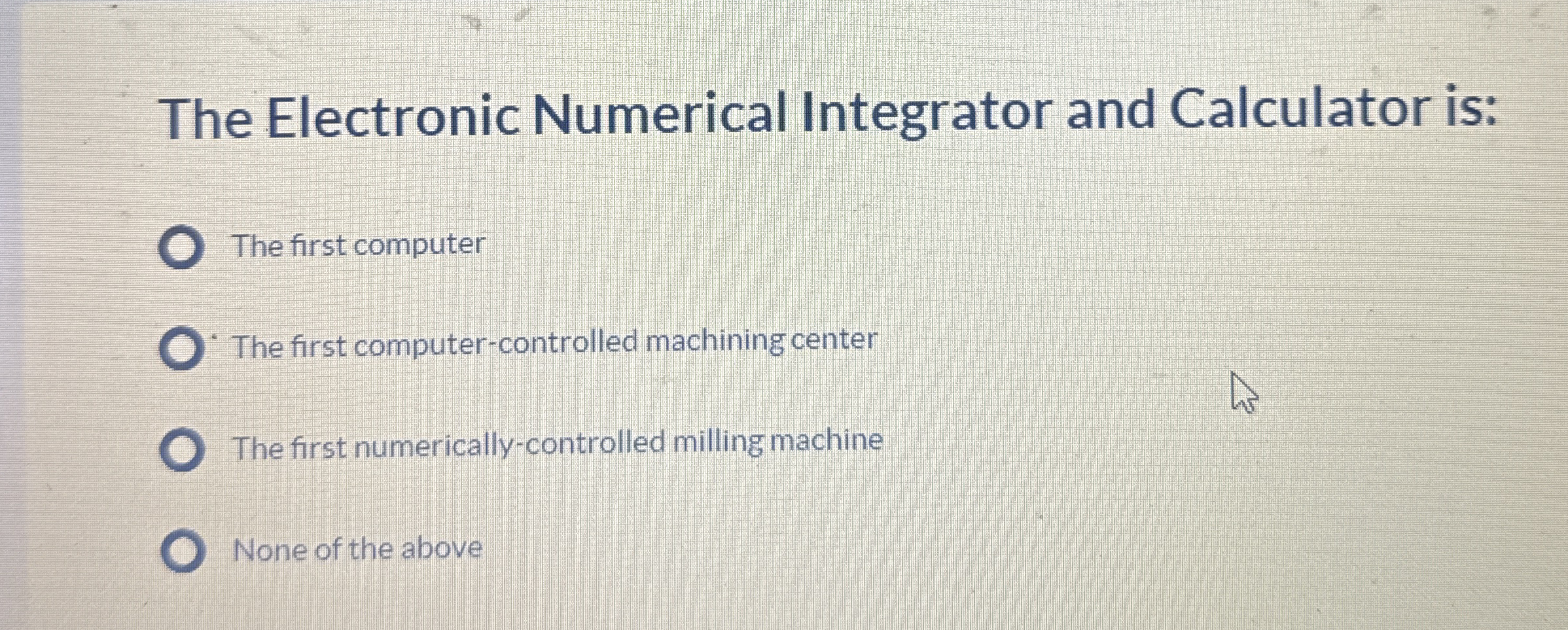 The Electronic Numerical Integrator and