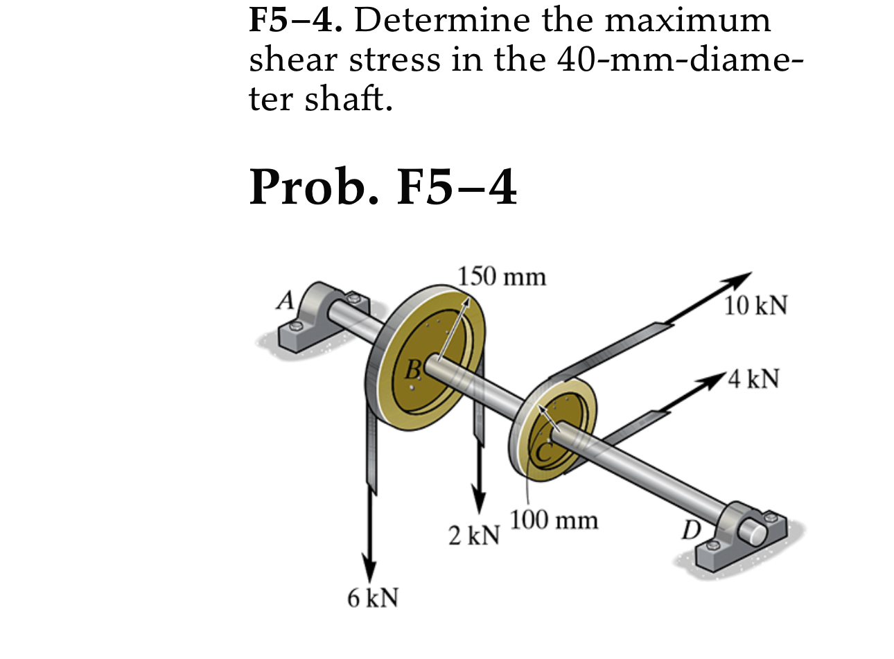F 5 - 4 . Determine the maximum shear stress in