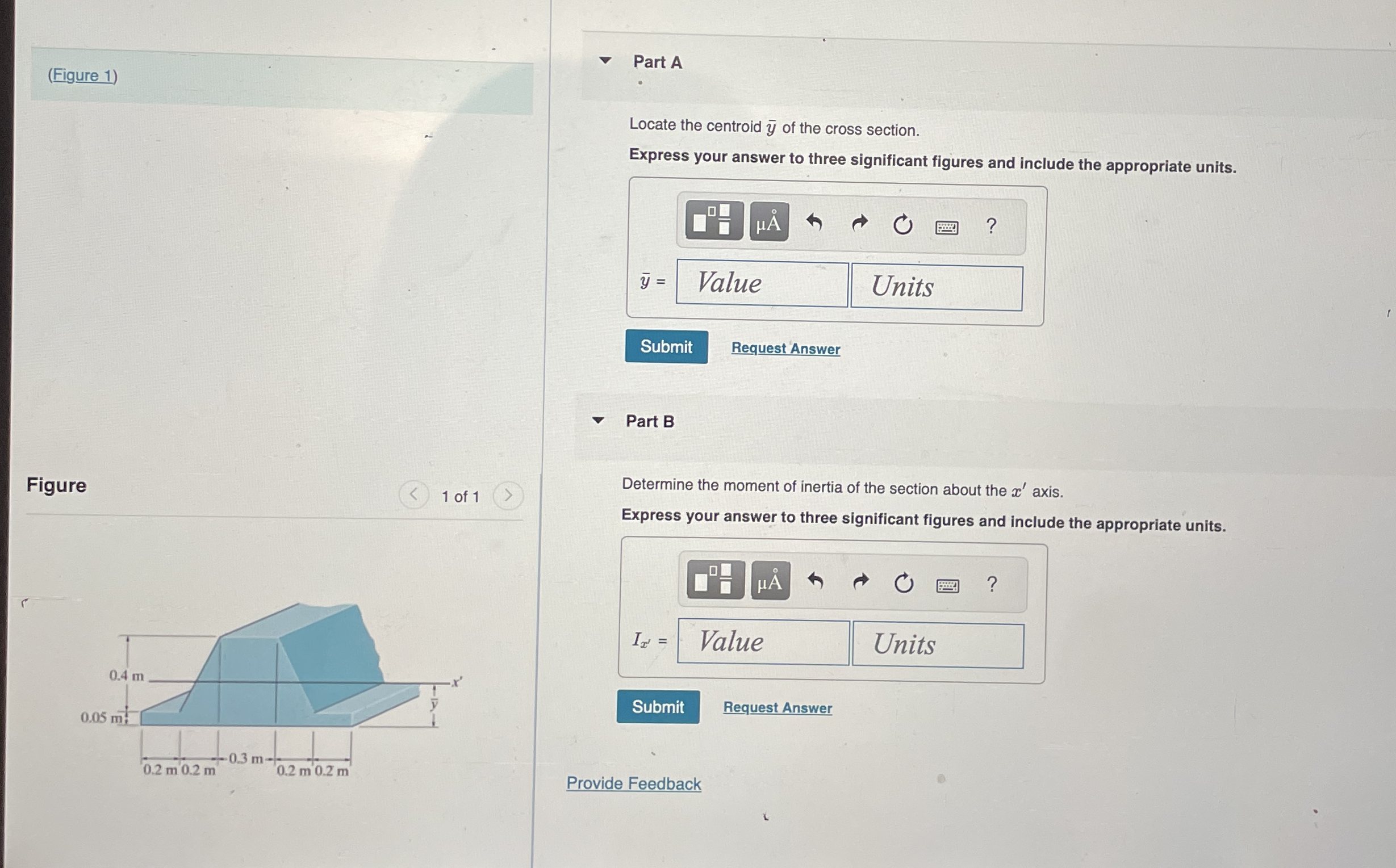 ( Figure 1 ) Part A Locate the centroid ? b a r (