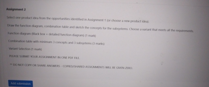 Assignment 2 Sedect one product idea from the