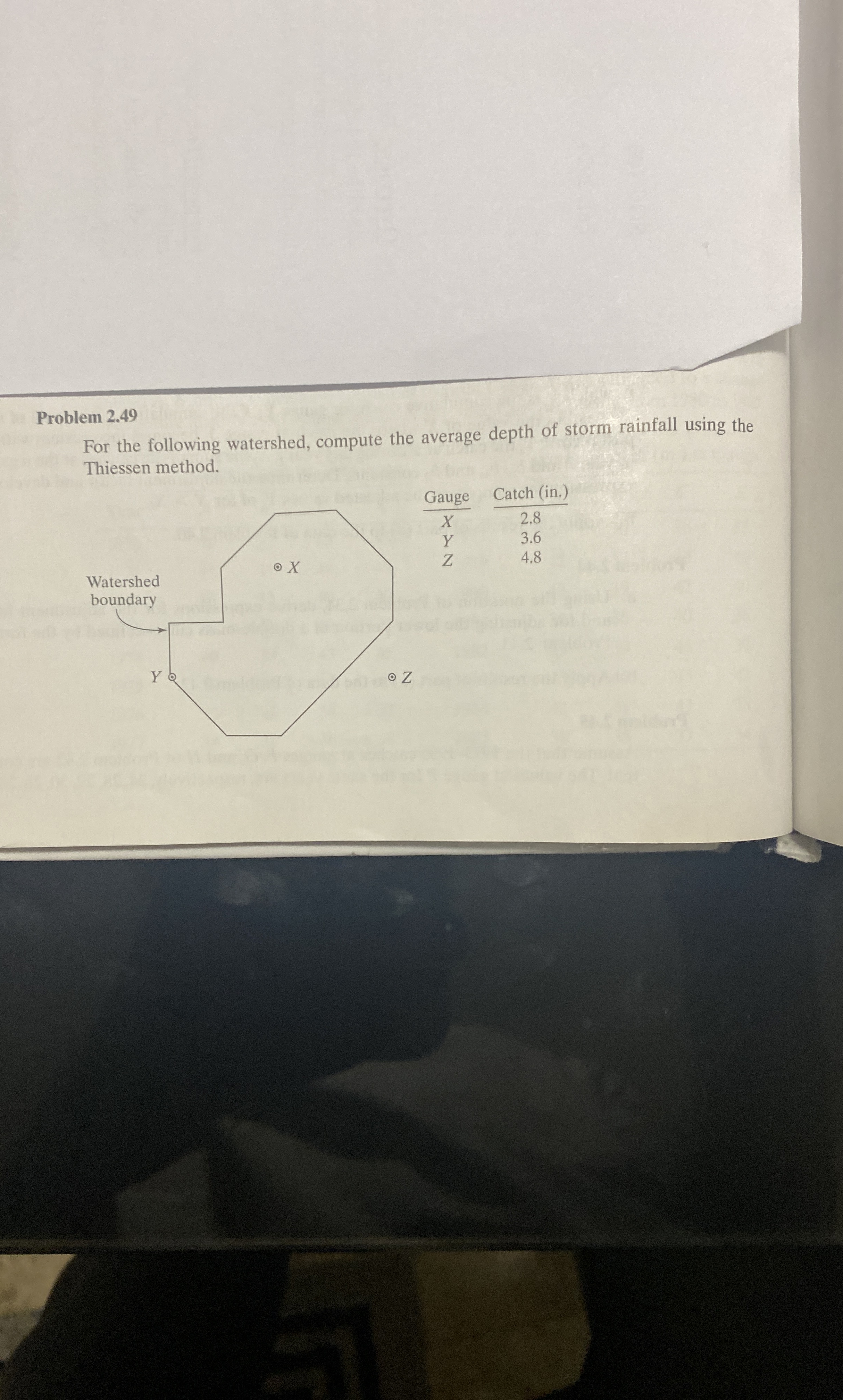 Problem 2 . 4 9 For the following watershed,