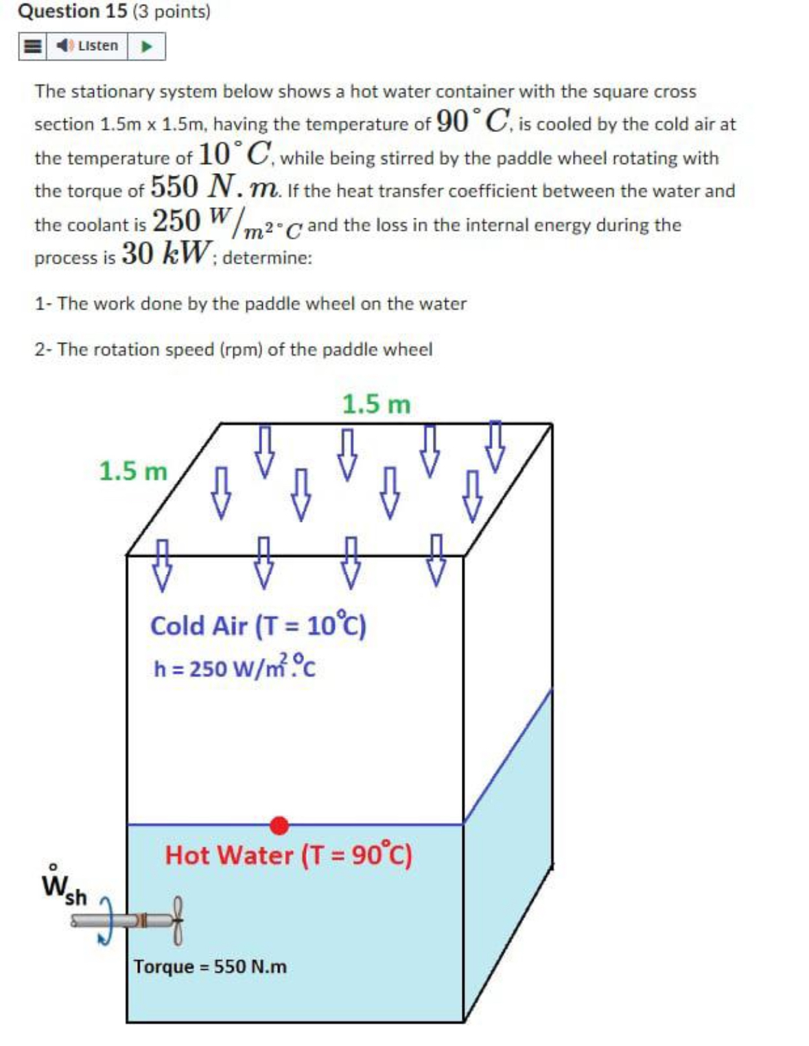 Question 1 5 ( 3 points ) i , The stationary