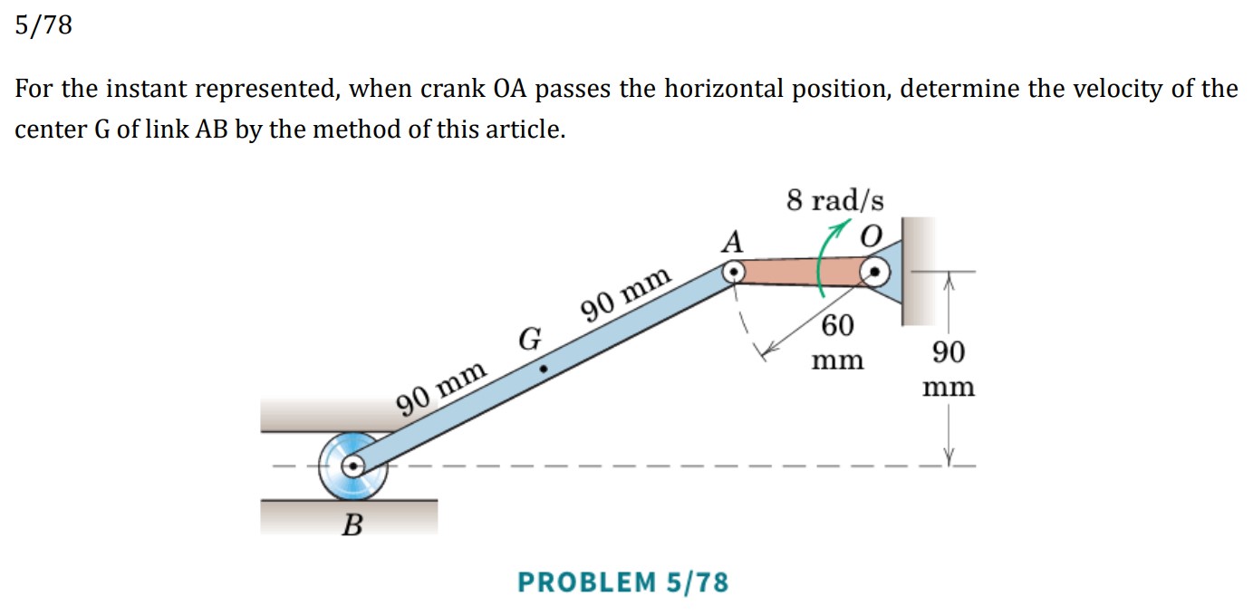 5 / 7 8 For the instant represented, when crank