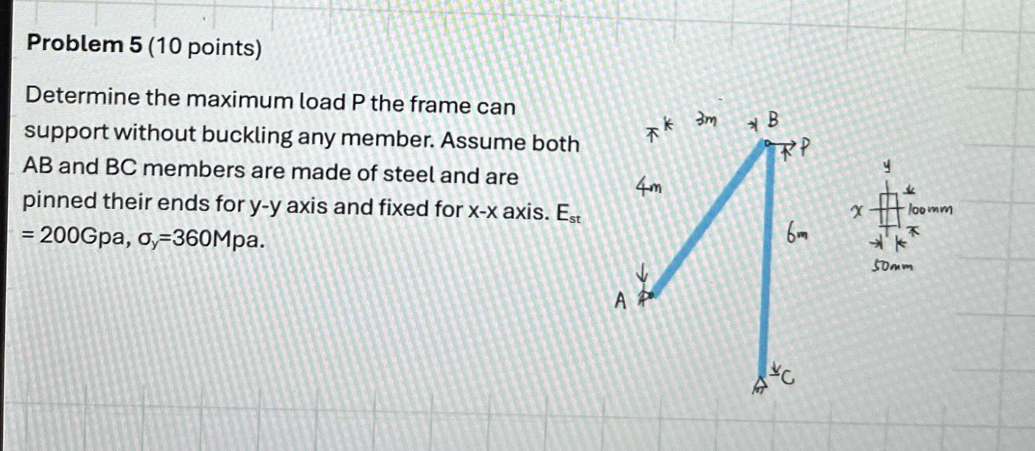Problem 5 ( 1 0 points ) Determine the maximum