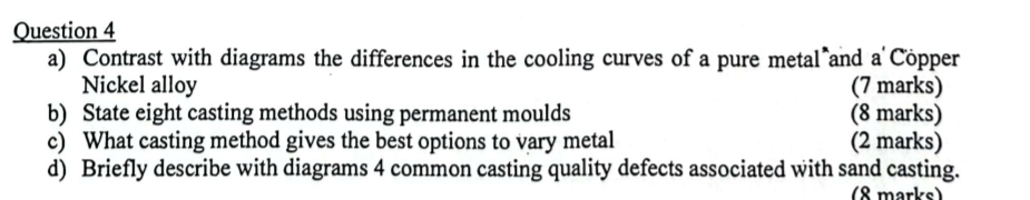 Question 4 a ) Contrast with diagrams the