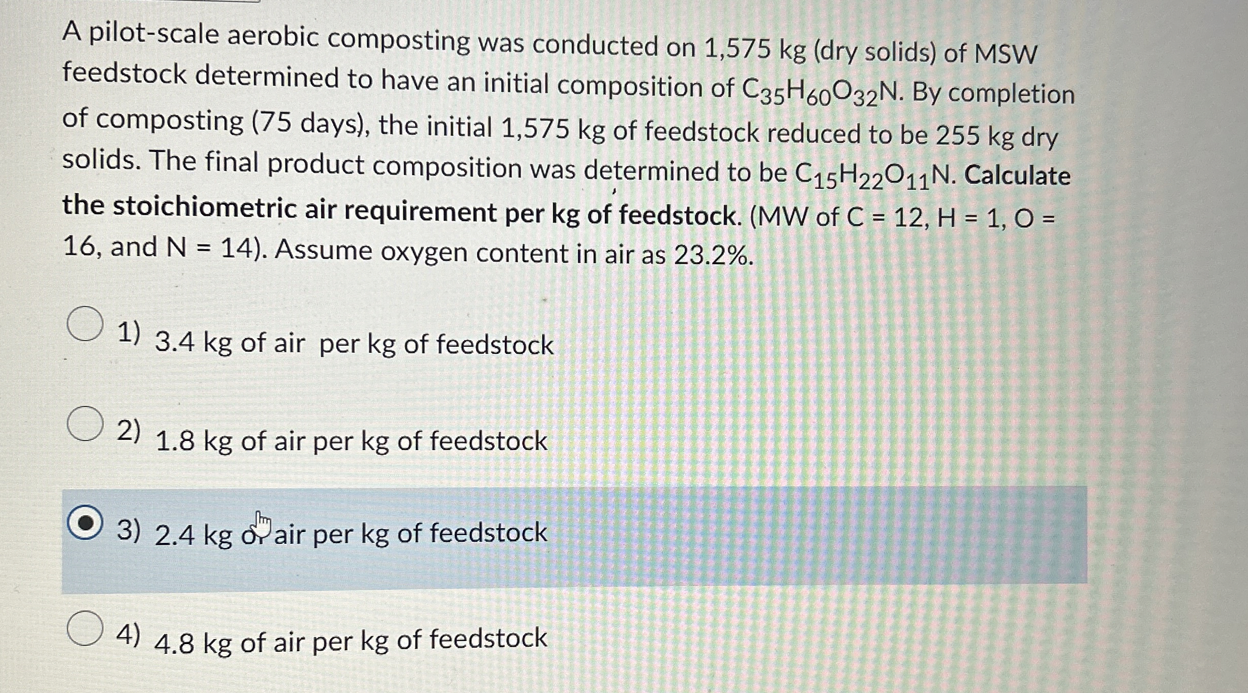 A pilot - scale aerobic composting was conducted