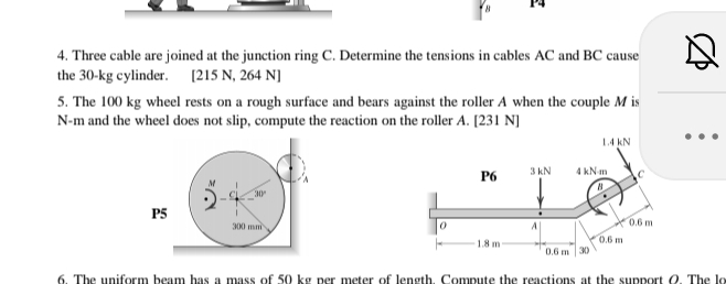 Three cable are joined at the junction ring C .