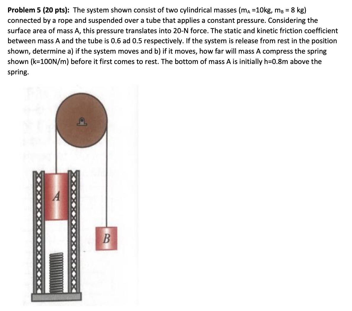 Problem 5 ( 2 0 pts ) : The system shown consist