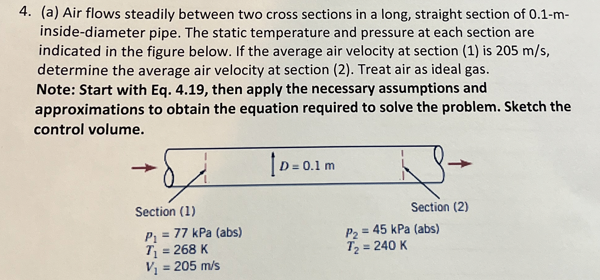 ( a ) Air flows steadily between two cross