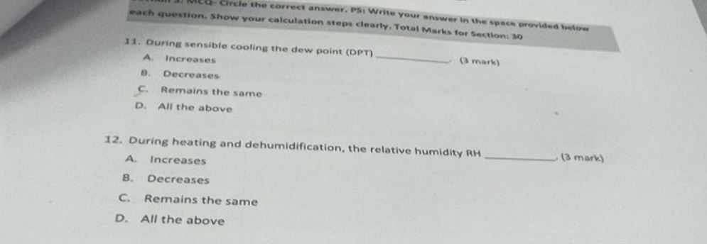 Circle the correct answer, Psi Write your onswer