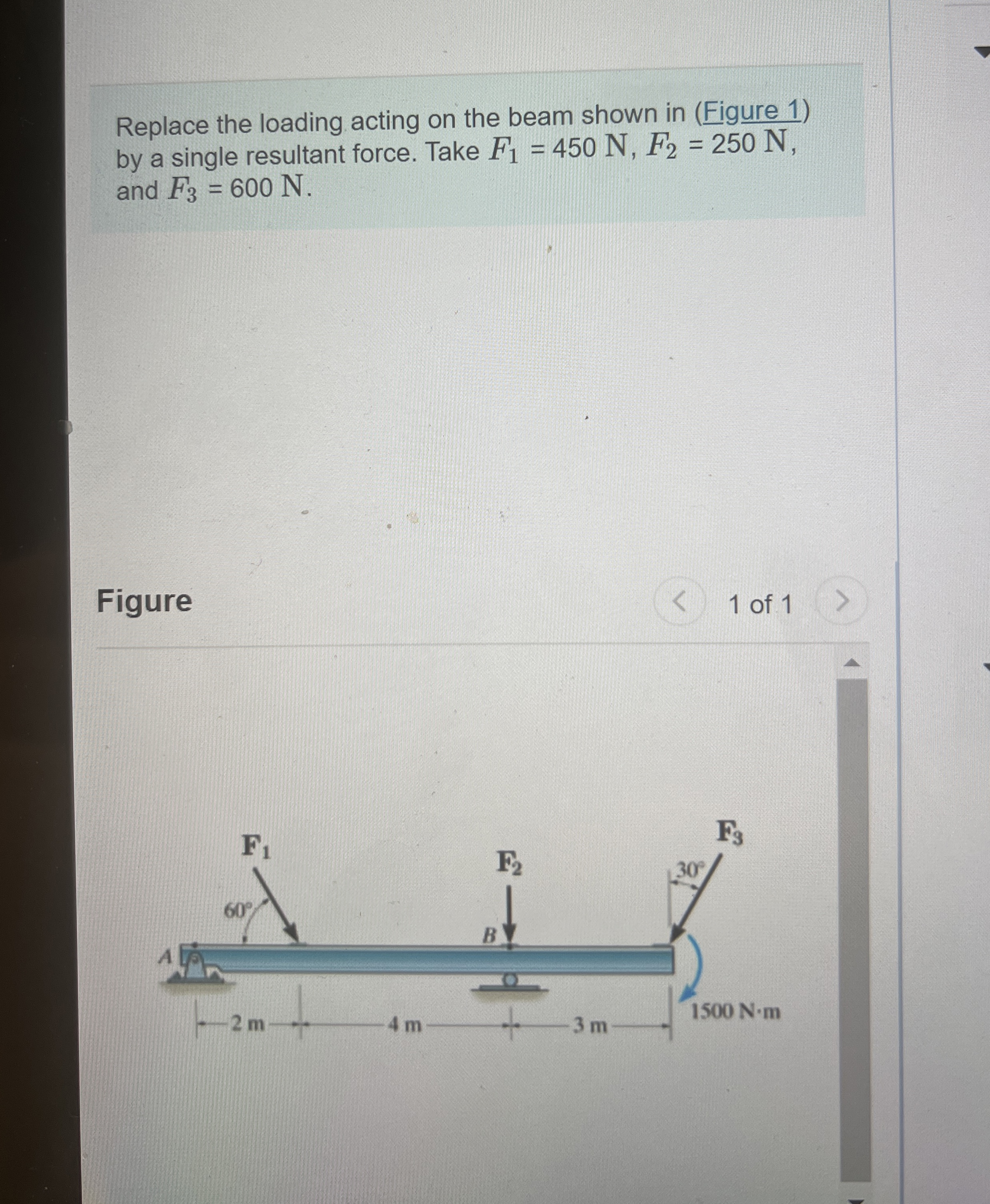 Replace the loading acting on the beam shown in (
