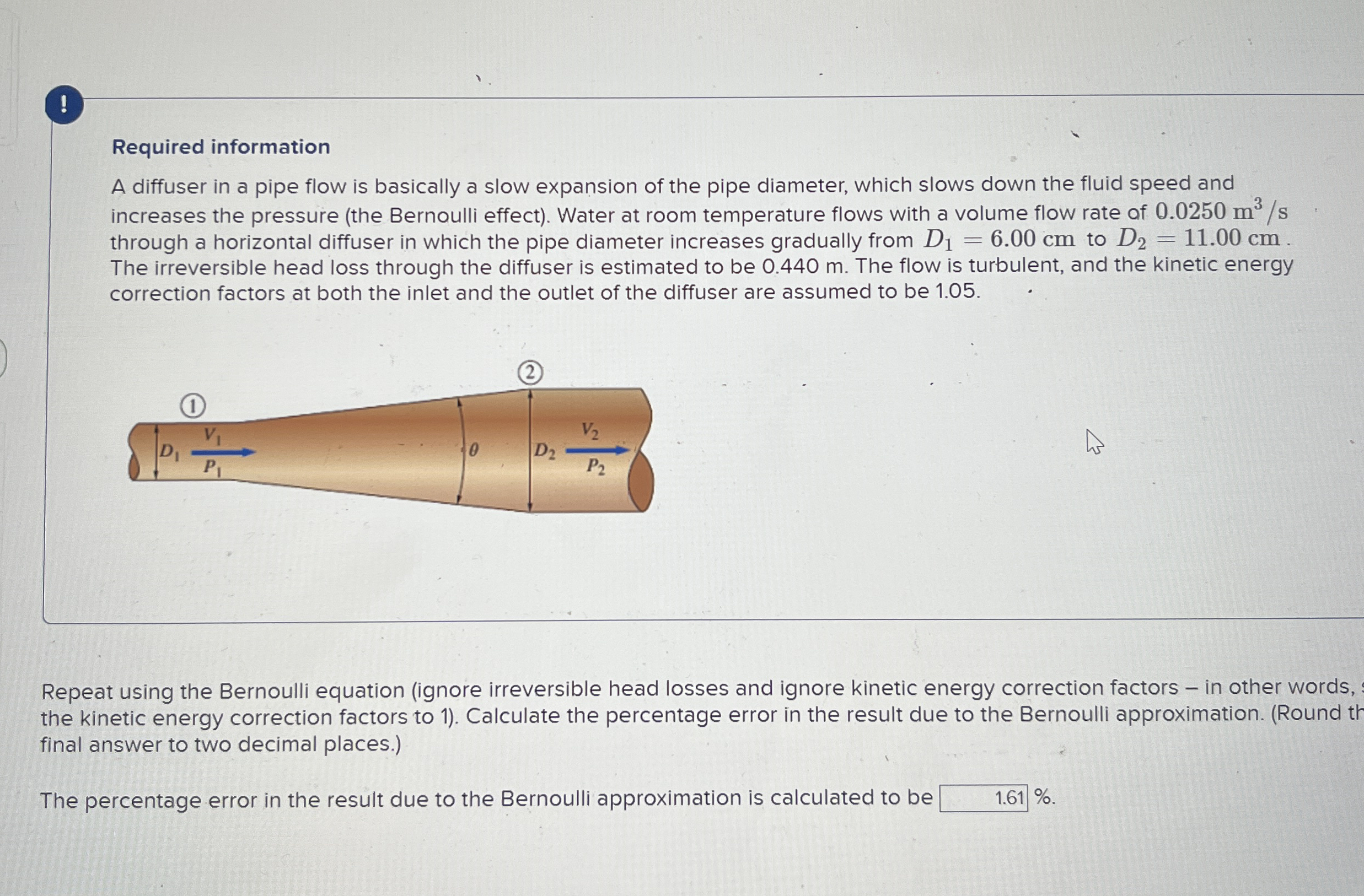 ! Required information A diffuser in a pipe flow