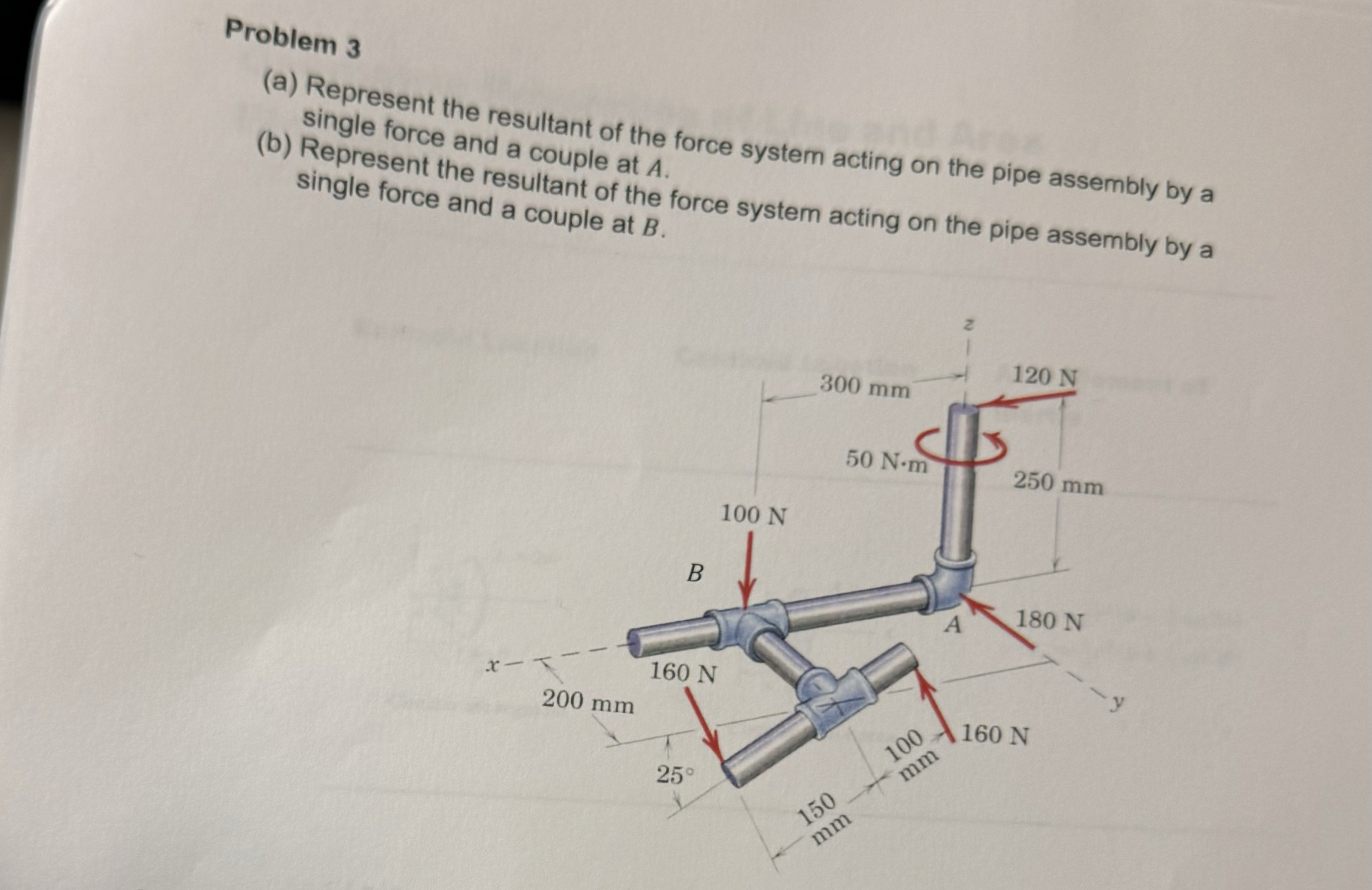 Problem 3 ( a ) Represent the resultant of the