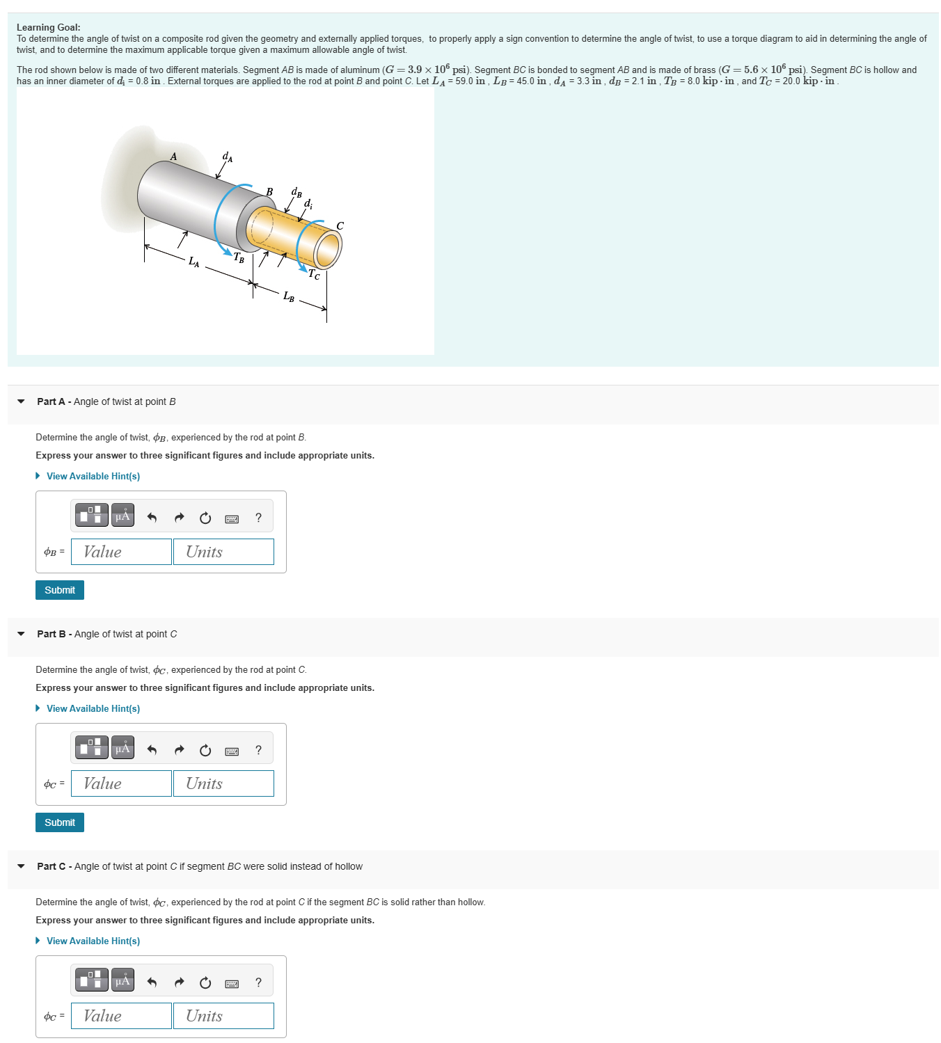Learning Goal: twist, and to determine the