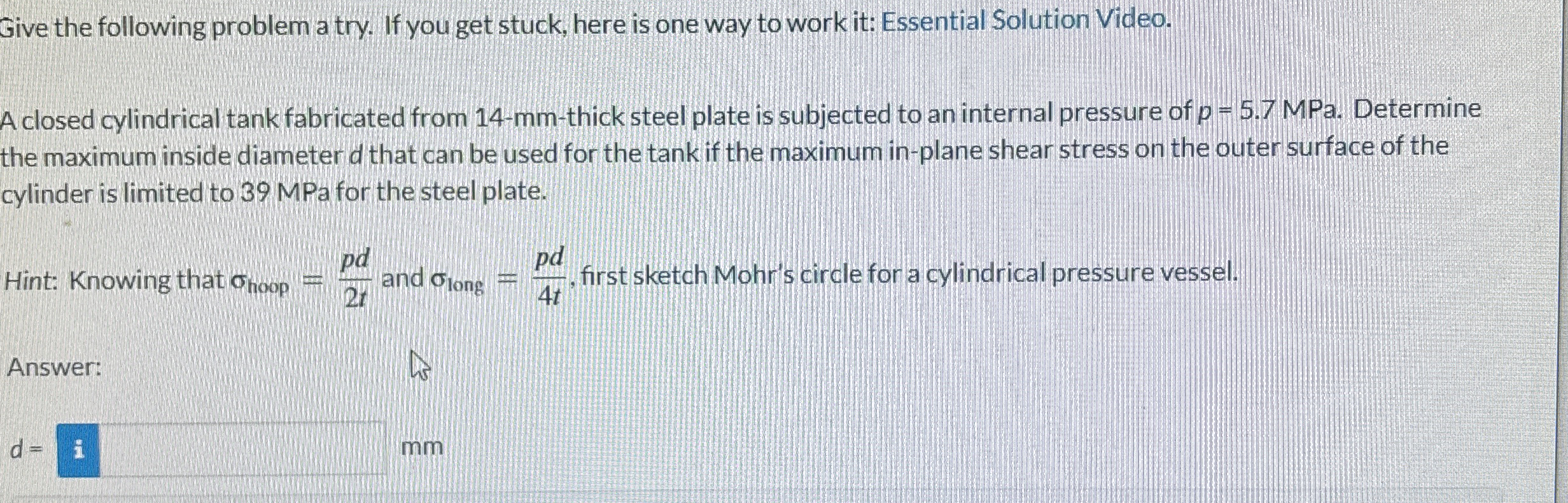 Give the following problem a try. If you get