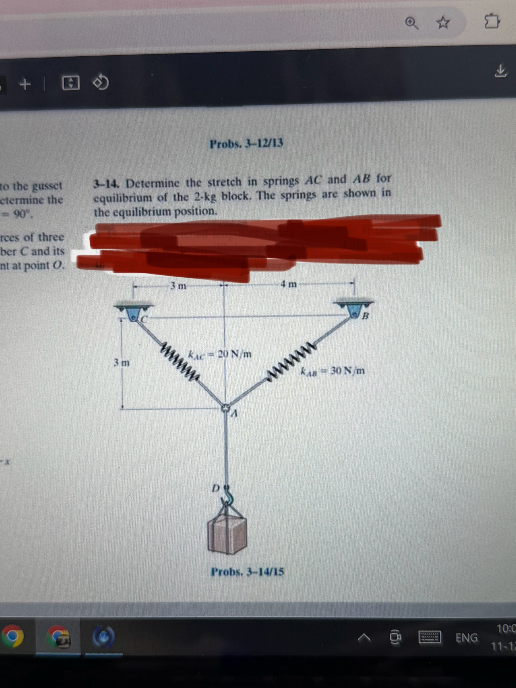 Probs. 3 - 1 2 / 1 3 to the gusset etermine the =