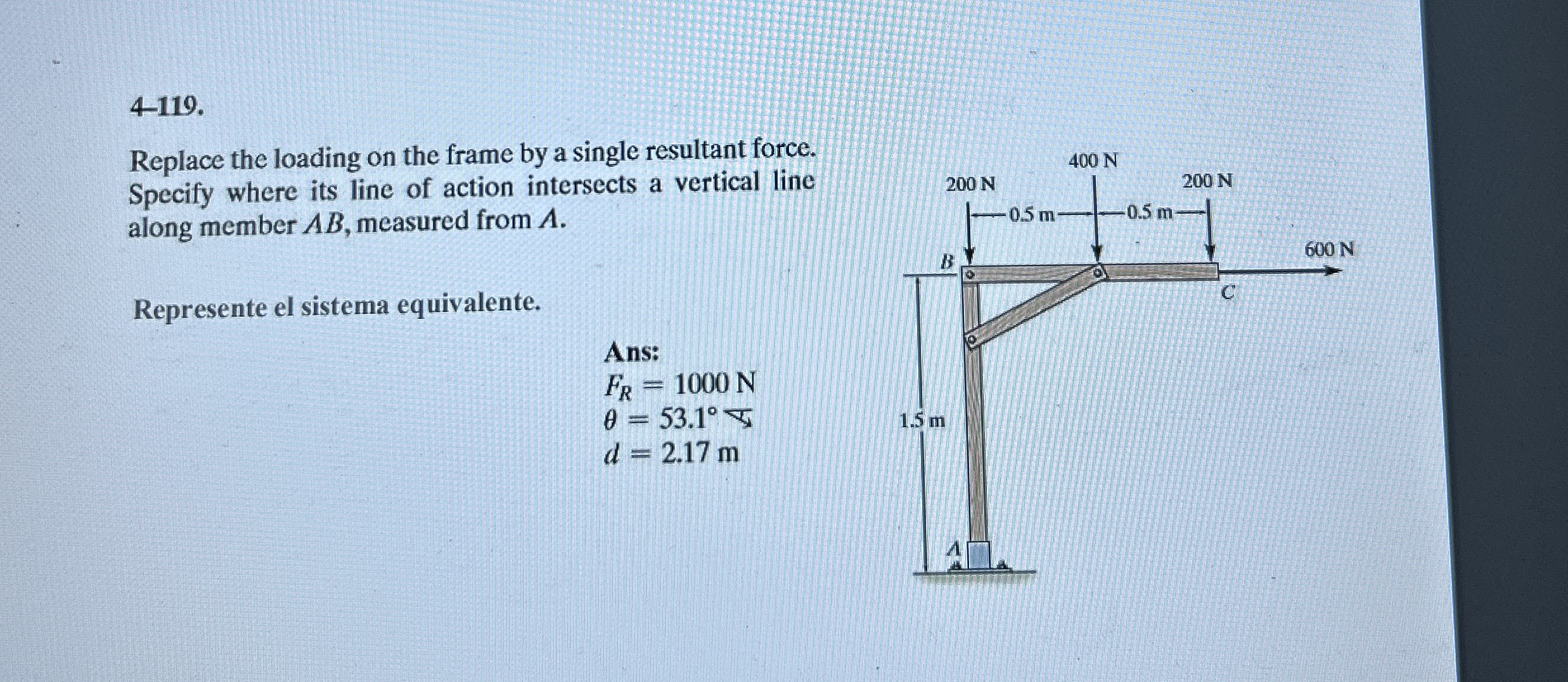 4 - 1 1 9 . Replace the loading on the frame by a