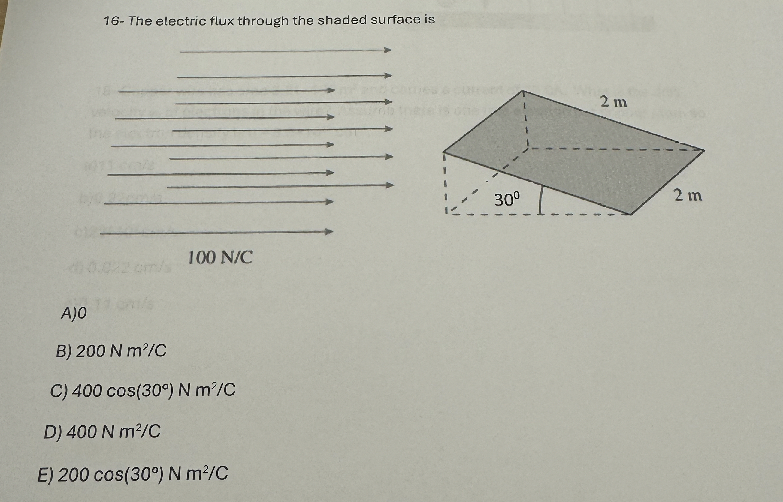 1 6 - The electric flux through the shaded