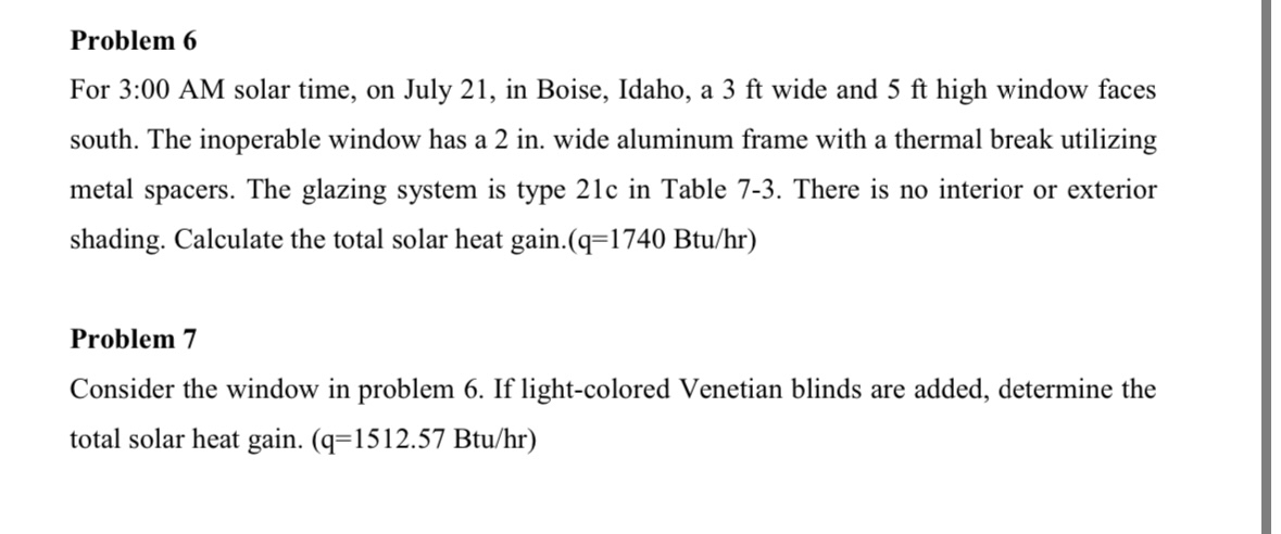 Problem 6 For 3 : 0 0 AM solar time, on July 2 1
