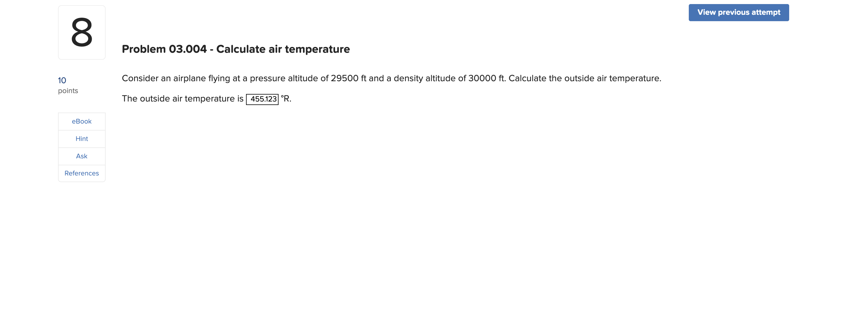 8 Problem 0 3 . 0 0 4 - Calculate air temperature