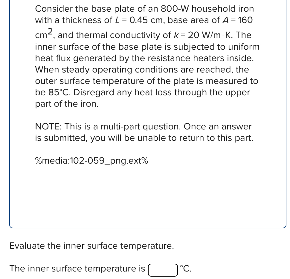 Consider the base plate of an 8 0 0 - W household