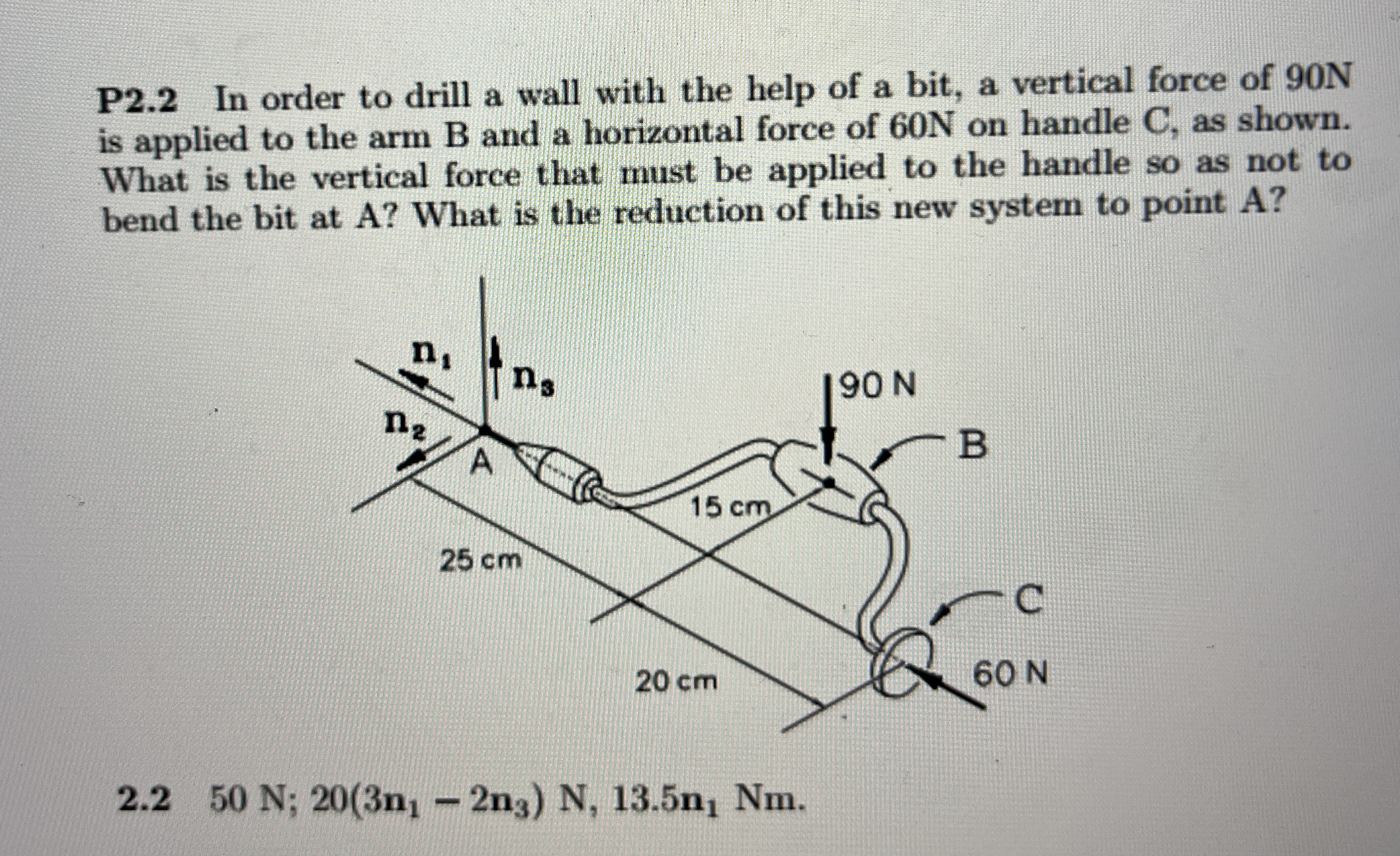 P 2 . 2 In order to drill a wall with the help of