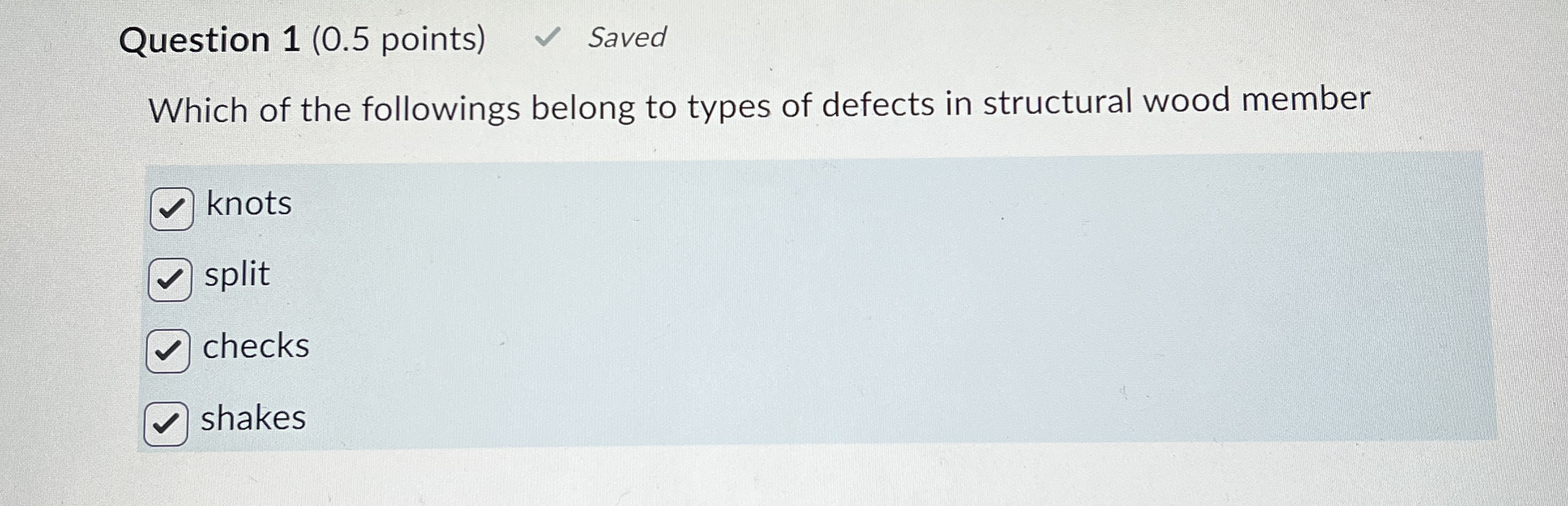 Question 1 ( 0 . 5 points ) Which of the