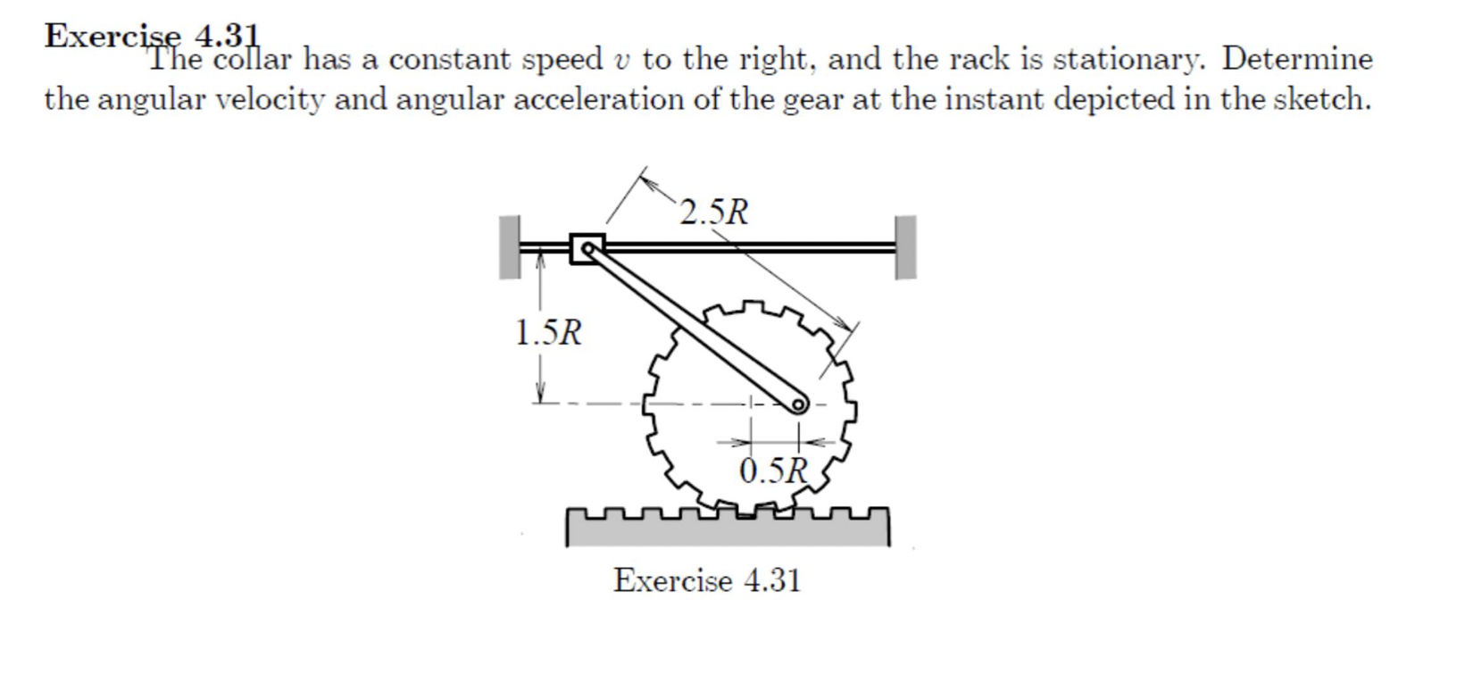 Exercise 4 . 3 1 The collar has a constant speed