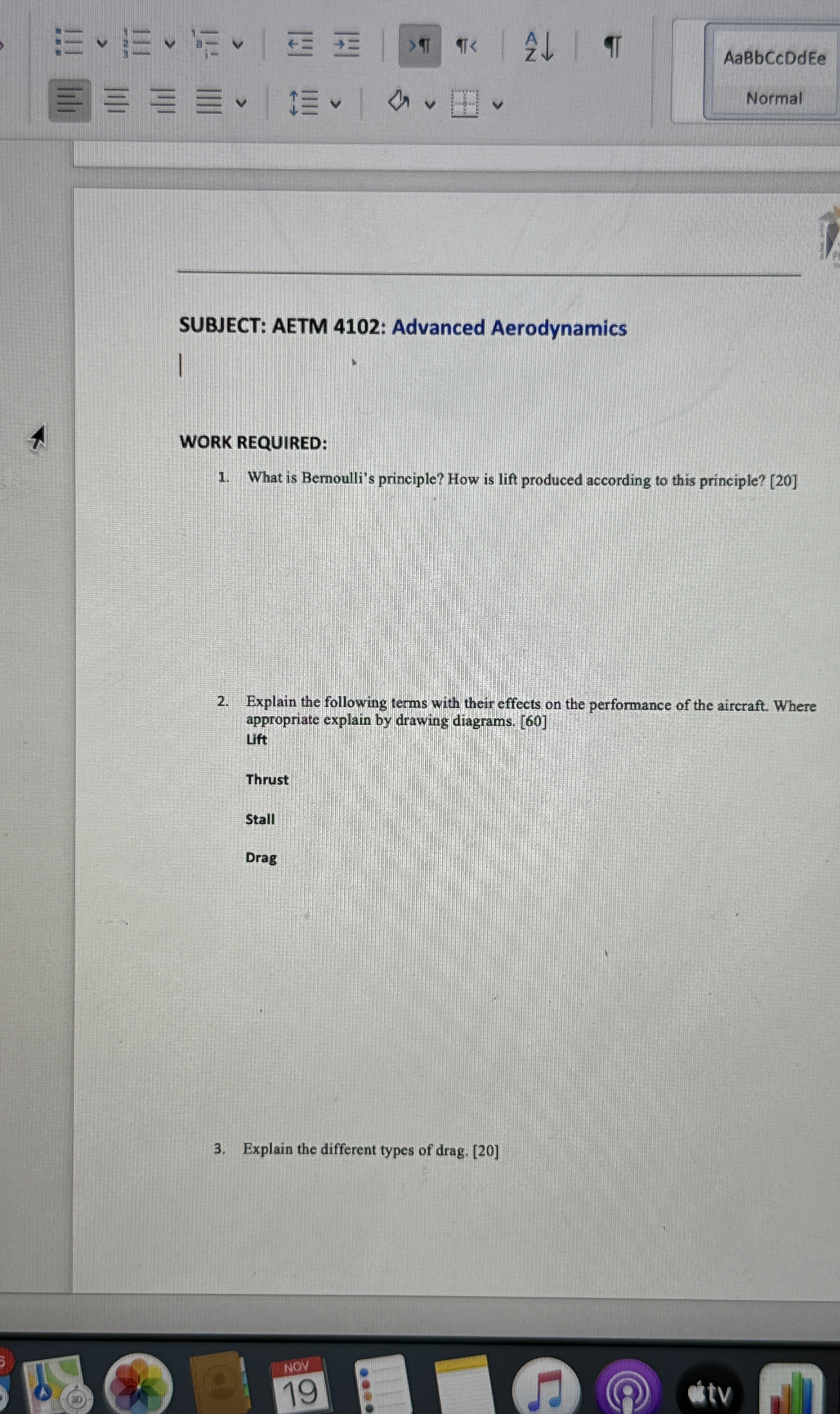 SUBJECT: AETM 4 1 0 2 : Advanced Aerodynamics I