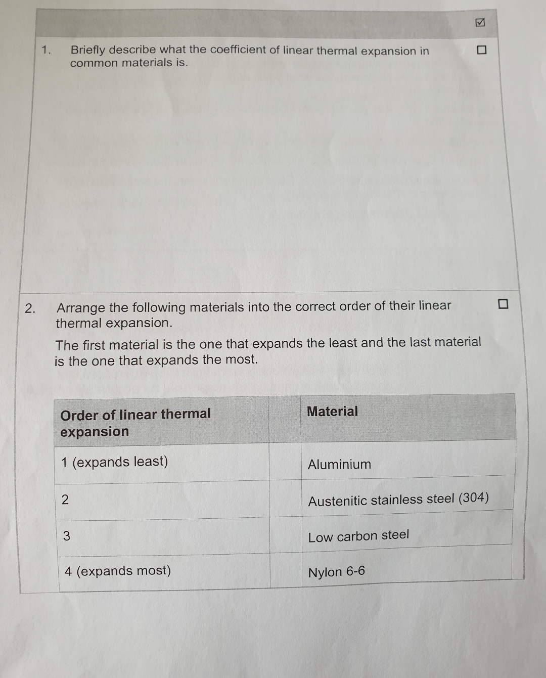 Briefly describe what the coefficient of linear