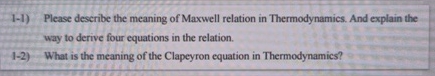 1 - 1 ) Please describe the meaning of Maxwell