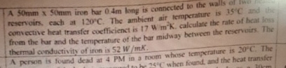 A 5 0 m m 5 0 m m iron har 0 . 4 m long is