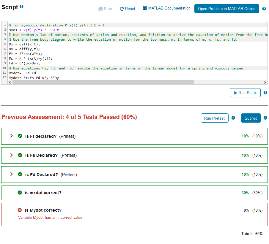 Why is the code for Mydot incorrect? % for