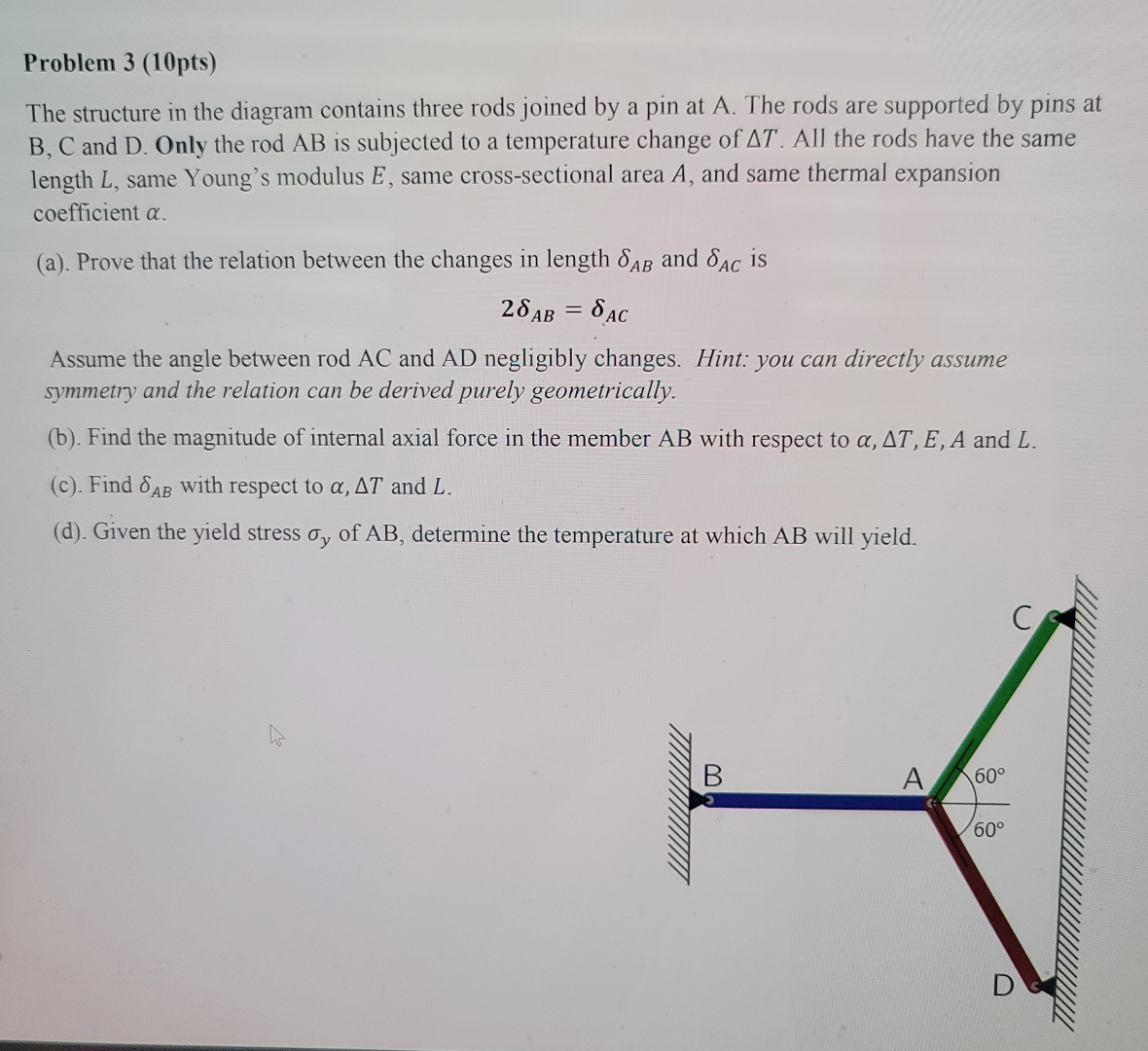 Problem 3 ( 1 0 pts ) The structure in the